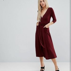 ASOS Petite Crepe Wrap Midi Dress